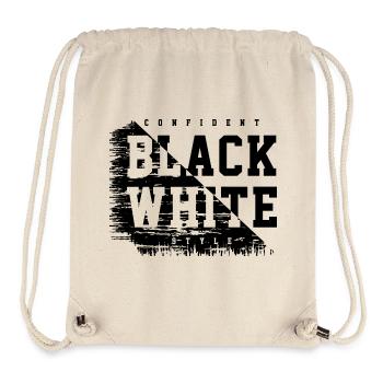 Black-and-white - Stanley/Stella Recycled Gym Bag - natural - Front