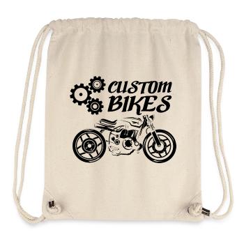 custom bikes motorcycle icon logo icon caferacer - Stanley/Stella Recycled Gym Bag - natural - Front