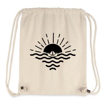Sonnenuntergang auf dem Papierboot - Stanley/Stella recycelter Gym Bag - Naturweiß - Vorne