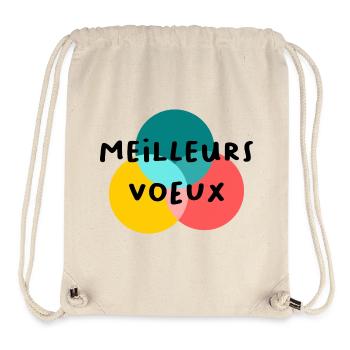 BONNE ANNEE. SAINT SYLVESTRE. NOUVELLE ANNÉE - Sac à cordon recyclé Stanley/Stella - blanc naturel - Devant