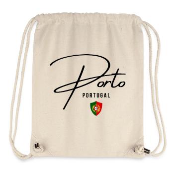 J’adore Porto, je me souviens de Porto - Sac à cordon recyclé Stanley/Stella - blanc naturel - Devant