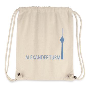 Minimalistisch Silhouette des Berliner Fernsehturm - Stanley/Stella recycelter Gym Bag - Naturweiß - Vorne