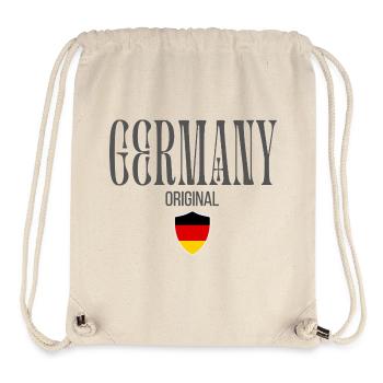 Drapeau de l’Allemagne, fabriqué en Allemagne - Sac à cordon recyclé Stanley/Stella - blanc naturel - Devant