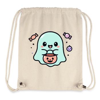 Ghost Foodie Smile Halloween - Stanley/Stella Recycled Gym Bag - natural - Front