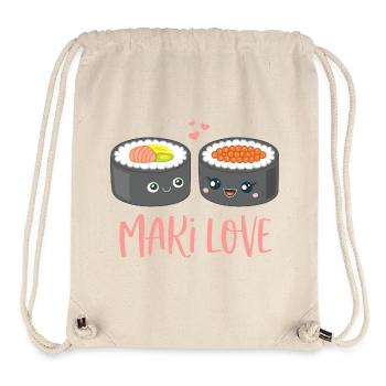 Maki Love Sushi Comic - Stanley/Stella recycelter Gym Bag - Naturweiß - Vorne