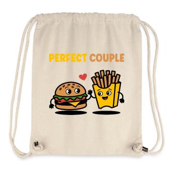Parfait Couple Burger et frites Design mignon - Sac à cordon recyclé Stanley/Stella - blanc naturel - Devant