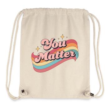 Du Zählst Retro Regenbogen - Stanley/Stella recycelter Gym Bag - Naturweiß - Vorne