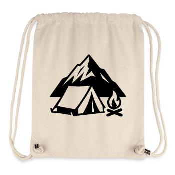 Bergcamping Zelt Feuer Gipfel - Stanley/Stella recycelter Gym Bag - Naturweiß - Vorne