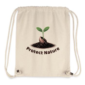 Protéger la nature - Sac à cordon recyclé Stanley/Stella - blanc naturel - Devant