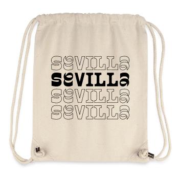 Sevilla Spanish City Repeated Typography logo - Stanley/Stella Recycled Gym Bag - natural - Front