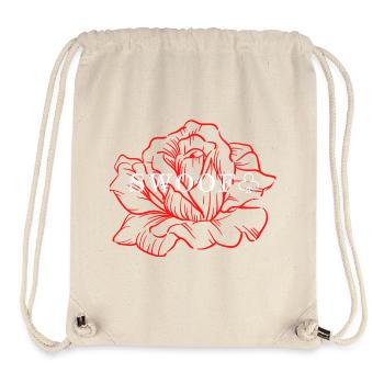 Art en ligne rose rouge - Sac à cordon recyclé Stanley/Stella - blanc naturel - Devant