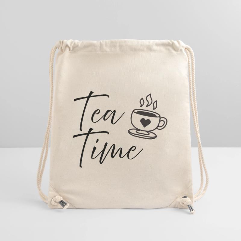 Tea Time Script Quote Cute Coffee Cup Design Stanley/Stella Recycled Gym Bag