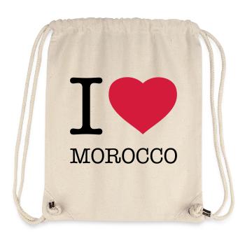 J’AIME LE MAROC Marokko - Sac à cordon recyclé Stanley/Stella - blanc naturel - Devant