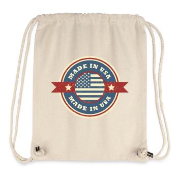 Fabriqué aux États-Unis Rétro Grunge Design américain - Sac à cordon recyclé Stanley/Stella - blanc naturel - Devant
