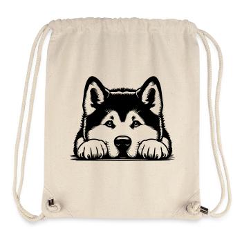 Akita Head with Paws - Stanley/Stella Recycled Gym Bag - natural - Front