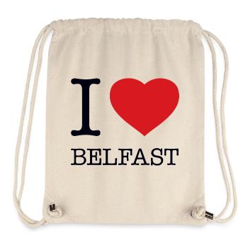 I LOVE BELFAST - Stanley/Stella recycelter Gym Bag - Naturweiß - Vorne