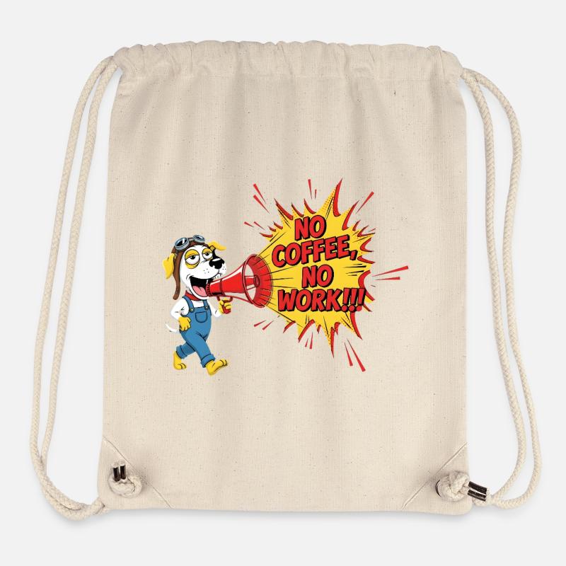 NO COFFEE NO WORK Animals Cofee Rally Humorous - Stanley/Stella Recycled Gym Bag - natural