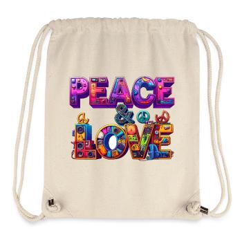 Peace & Love - Stanley/Stella Recycled Gym Bag - natural - Front
