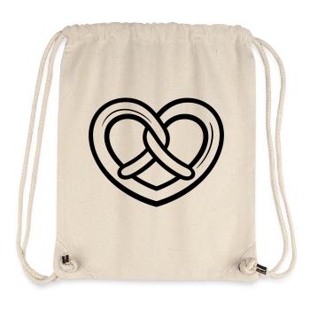 Herzbreze – Bretzel bavarois en forme de cœur - Sac à cordon recyclé Stanley/Stella - blanc naturel - Devant