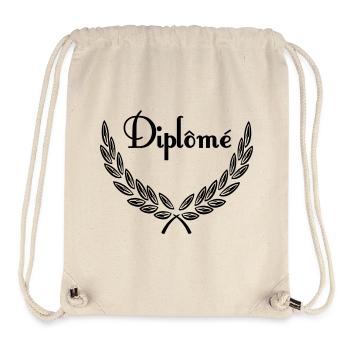 Diplôme – Couronne de laurier - Sac à cordon recyclé Stanley/Stella - blanc naturel - Devant