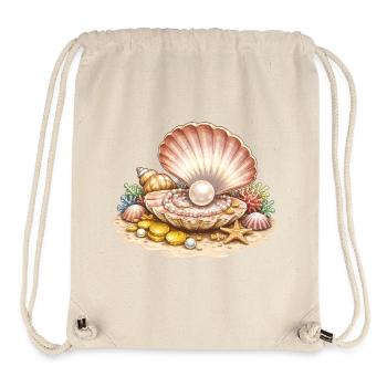 Pearl Shell with Treasure Illustration - Stanley/Stella Recycled Gym Bag - natural - Front