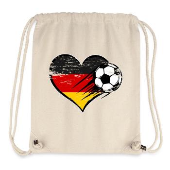 Germany Flag Football with Heart Used - Stanley/Stella Recycled Gym Bag - natural - Front