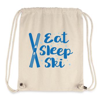 Eat Sleep Ski - Winter Sport Hut Piste Ski Lift - Stanley/Stella Recycled Gym Bag - natural - Front