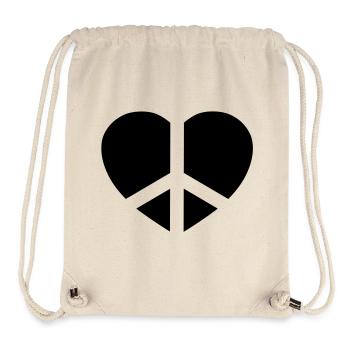 Love & Peace - Stanley/Stella Recycled Gym Bag - natural - Front