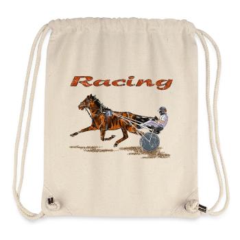 Racehorse with jockey and trotter - Stanley/Stella Recycled Gym Bag - natural - Front