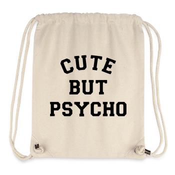 Mignon mais psychopathe. Sympa mais psychopathe. Humour* - Sac à cordon recyclé Stanley/Stella - blanc naturel - Devant
