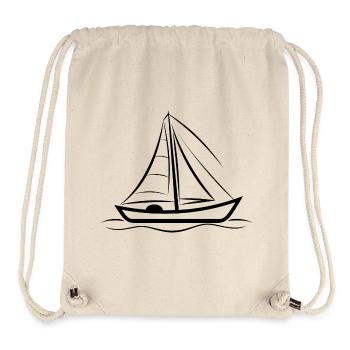 Sailboat Drawing - Stanley/Stella Recycled Gym Bag - natural - Front