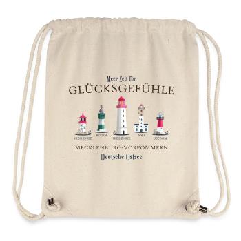 Rügen, Poel, Usedom, Hiddensee Handzeichnung - Stanley/Stella recycelter Gym Bag - Naturweiß - Vorne