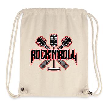 RocknRoll-Mikrofon und Gitarren-Emblem - Stanley/Stella recycelter Gym Bag - Naturweiß - Vorne