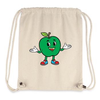 Grünes Apfel-Maskottchen in Turnschuhen - Stanley/Stella recycelter Gym Bag - Naturweiß - Vorne