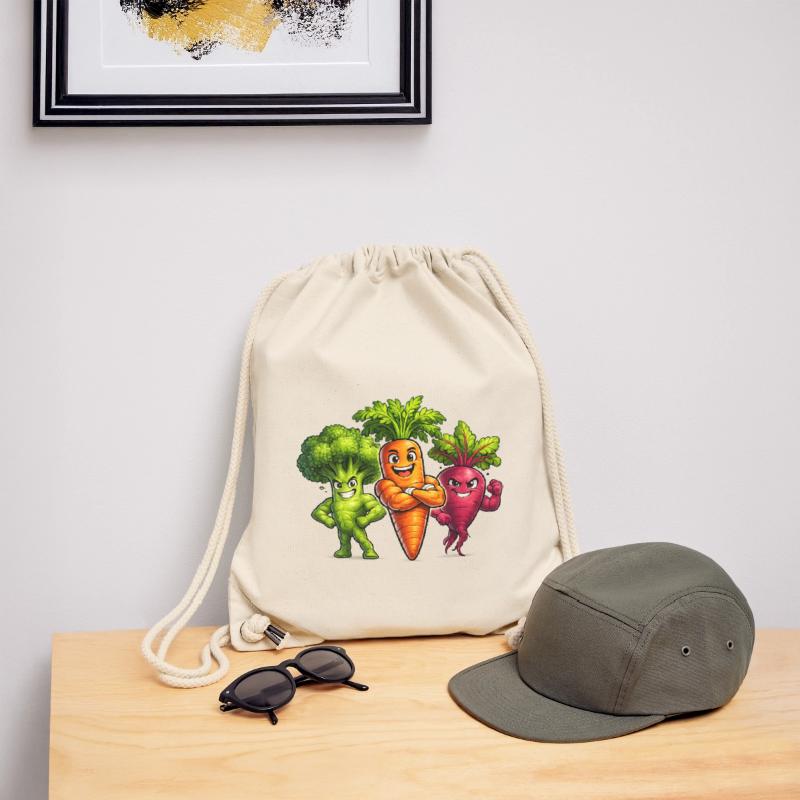Strong vegetable team – broccoli, carrot & beetroot Stanley/Stella Recycled Gym Bag