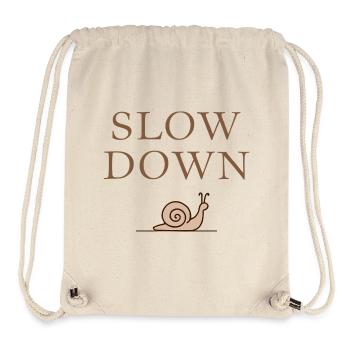 Slow Down Schnecke Entschleunigung Achtsamkeit - Stanley/Stella recycelter Gym Bag - Naturweiß - Vorne