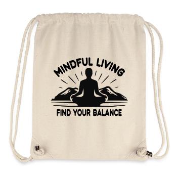 Yoga, Meditation, Mountains, Mindfulness, Tranquility - Stanley/Stella Recycled Gym Bag - natural - Front
