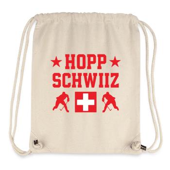 Hopp Schwiiz Eishockey Nationalstolz Fans - Stanley/Stella recycelter Gym Bag - Naturweiß - Vorne