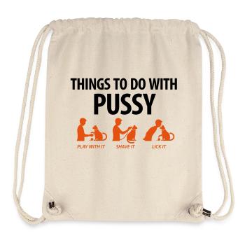 Dinge, die man mit einer Muschi machen kann. - Stanley/Stella recycelter Gym Bag - Naturweiß - Vorne