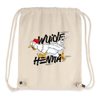 Alpenplatzl | Wuide Henna - Wildes Huhn - Stanley/Stella recycelter Gym Bag - Naturweiß - Vorne