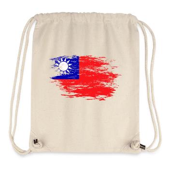 Drapeau de Taïwan - Sac à cordon recyclé Stanley/Stella - blanc naturel - Devant