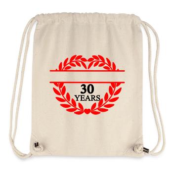 Bannière nominative trente ans, couronne de laurier en forme de cœur - Sac à cordon recyclé Stanley/Stella - blanc naturel - Devant