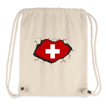 Schweiz Flagge - Stanley/Stella recycelter Gym Bag - Naturweiß - Vorne