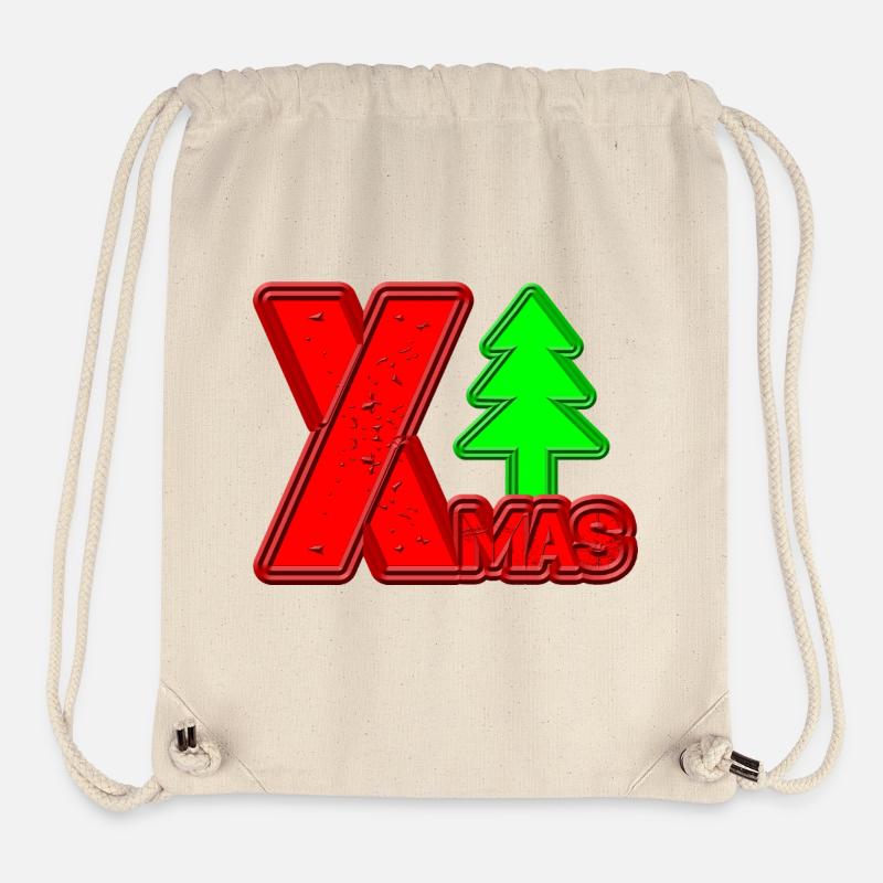 Merry Christmas Tree Lettering XMAS - Stanley/Stella Recycled Gym Bag - natural