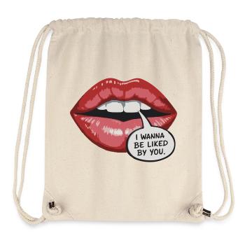 Bold Lip Pop Art: Be Liked - Stanley/Stella Recycled Gym Bag - natural - Front