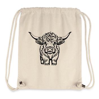 T-shirt écossais Highland Cattle Cadeau Agriculteur - Sac à cordon recyclé Stanley/Stella - blanc naturel - Devant