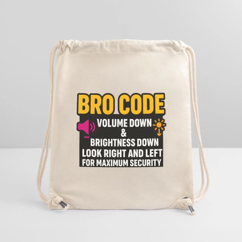 Bro Code Volume Down Look Right Left, Funny  Stanley/Stella Recycled Gym Bag