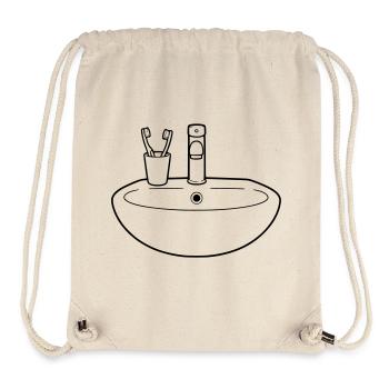 Waschbecken Badezimmer Sanitär Vektor - Stanley/Stella recycelter Gym Bag - Naturweiß - Vorne