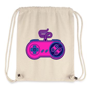 Retro pink neon controller - Stanley/Stella Recycled Gym Bag - natural - Front