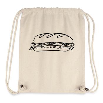 Sandwich pain offert cadeau idée cadeau - Sac à cordon recyclé Stanley/Stella - blanc naturel - Devant